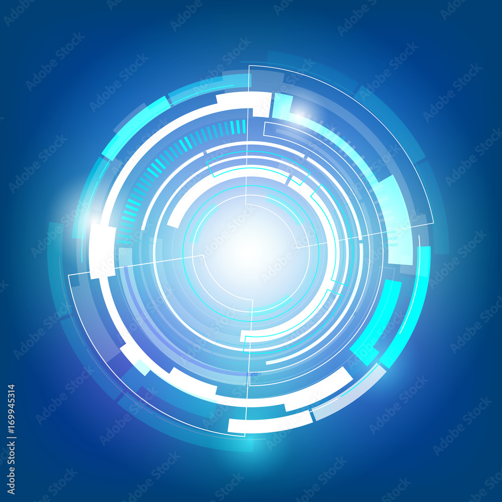 Poster blue circle hi technology abstract digital communication concept vector background