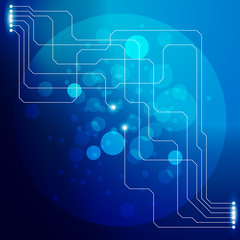 Blue Modern Line  And Circle Abstract Hi Technology Information Vector Background