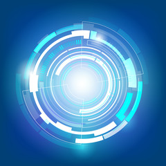 Blue Circle Hi Technology Abstract Digital Communication Concept Vector Background