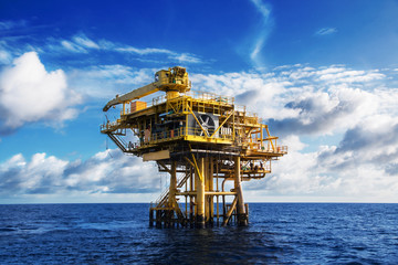 Production platform in offshore oil and gas industry.