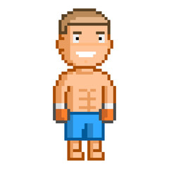 Vector pixel boxer for games and design