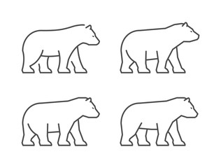 Vector line icon of bear on white background
