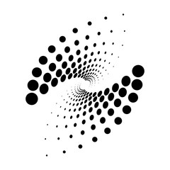 Oval Logo Design. Vector illustration of Spiral Monochrome Dots. Easy to Change the Colors. 