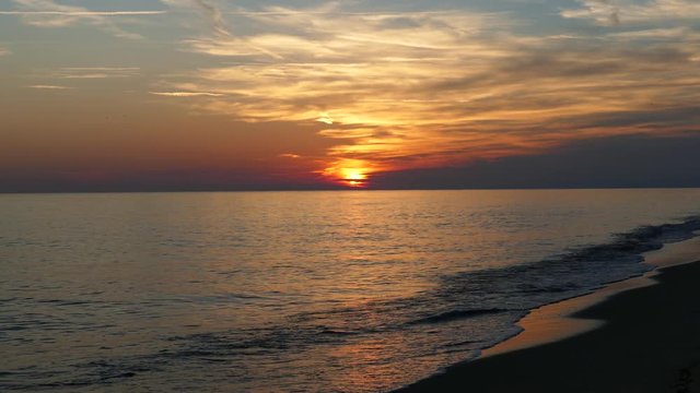 Keramoti beach sunset in Greece