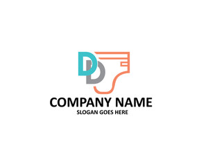 Obraz premium d letter double diaper logo