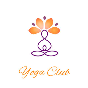 Logo yoga and meditation template vector design