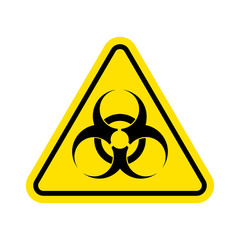 Warning sign of virus. Biohazard icon. Biohazard symbol. isolated on white background. Vector illustration. - obrazy, fototapety, plakaty
