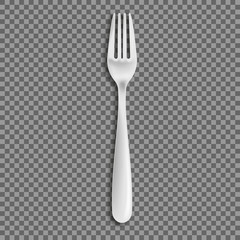 Realistic Fork isolated on transparent background. Vector illustration.