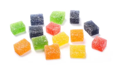 Photo sur Aluminium Bonbons Jelly sugar candies isolated on white background 