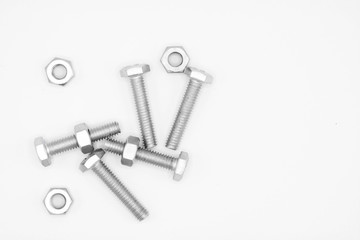nuts and bolts isolated on white background