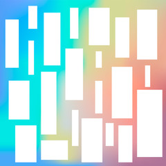 white rectangles on a colored background