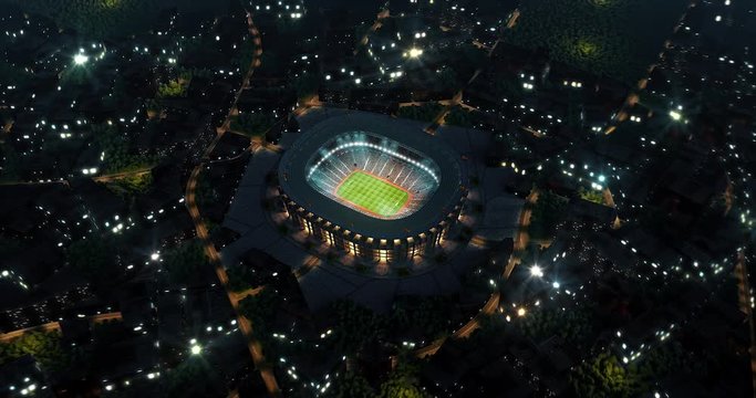 Football stadium bird view 