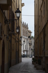 Streets of Bari town in Italy