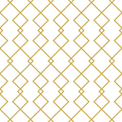 Modern geometric texture of interlacing lines in gold. Seamless vector pattern