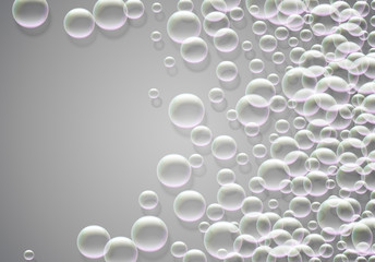 Soap bubbles abstract background with rainbow colored airy foam