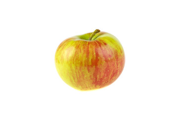 Green ripe apple on a white background