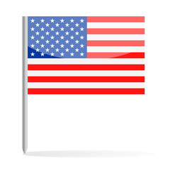 United States Flag Pin Vector Icon