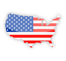 United States Flag Country Contour Vector Icon