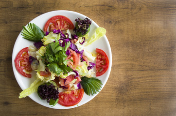 Fresh vegetables and salad plate