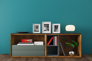 New interior with decor items