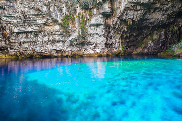 Melissani Cave in Kefalonia island, Greece