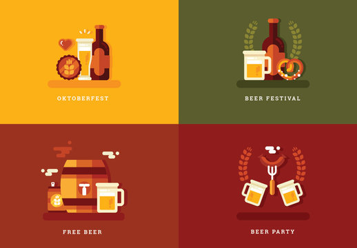 Set of 4 Oktoberfest Cards 1
