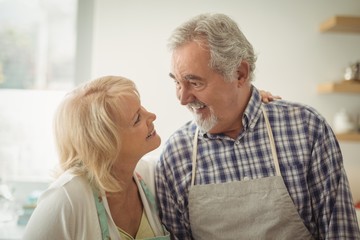 Senior couple looking at each other
