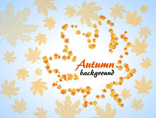 Abstract autumn background with maple leaves