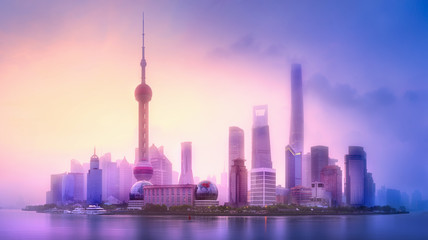 Obraz premium Shanghai skyline cityscape