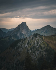 sunset over the peak