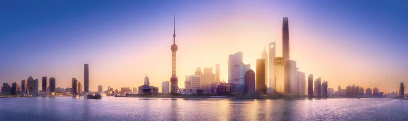 Zelfklevend Fotobehang Shanghai skyline stadsgezicht © boule1301