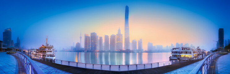 Naklejka premium Shanghai skyline cityscape