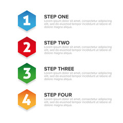 One Two Three Four steps progress bar