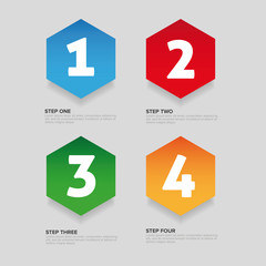 One Two Three Four steps progress bar