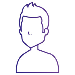 young man shirtless avatar character vector illustration design
