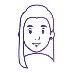 beautiful woman head avatar character vector illustration design