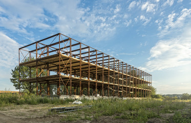 Obraz premium Abriss eines alten Gebäudekomplex