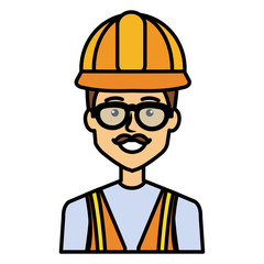 repairman builder avatar character vector illustration design