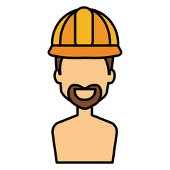 repairman builder shirtless avatar character vector illustration design