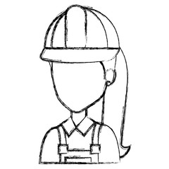 constructor woman avatar character vector illustration design
