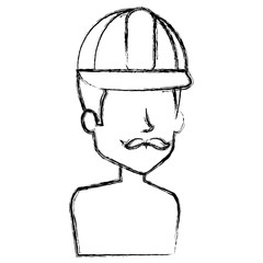 repairman builder shirtless avatar character vector illustration design