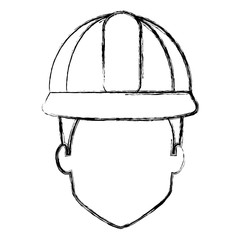 repairman builder head avatar character vector illustration design