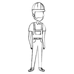 repairman builder avatar character vector illustration design