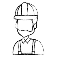 repairman builder avatar character vector illustration design