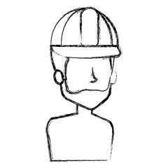 repairman builder shirtless avatar character vector illustration design