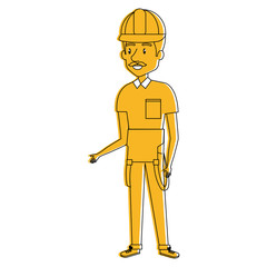 repairman builder avatar character vector illustration design