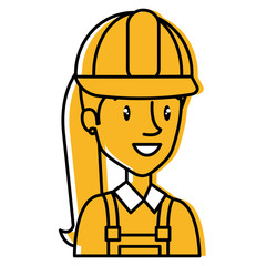 constructor woman avatar character vector illustration design
