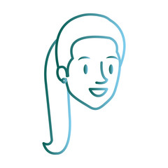 beautiful woman head avatar character vector illustration design