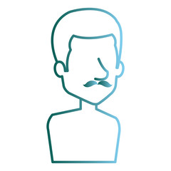 young man shirtless avatar character vector illustration design