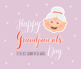 Vector greeting card Happy Grandparent Day